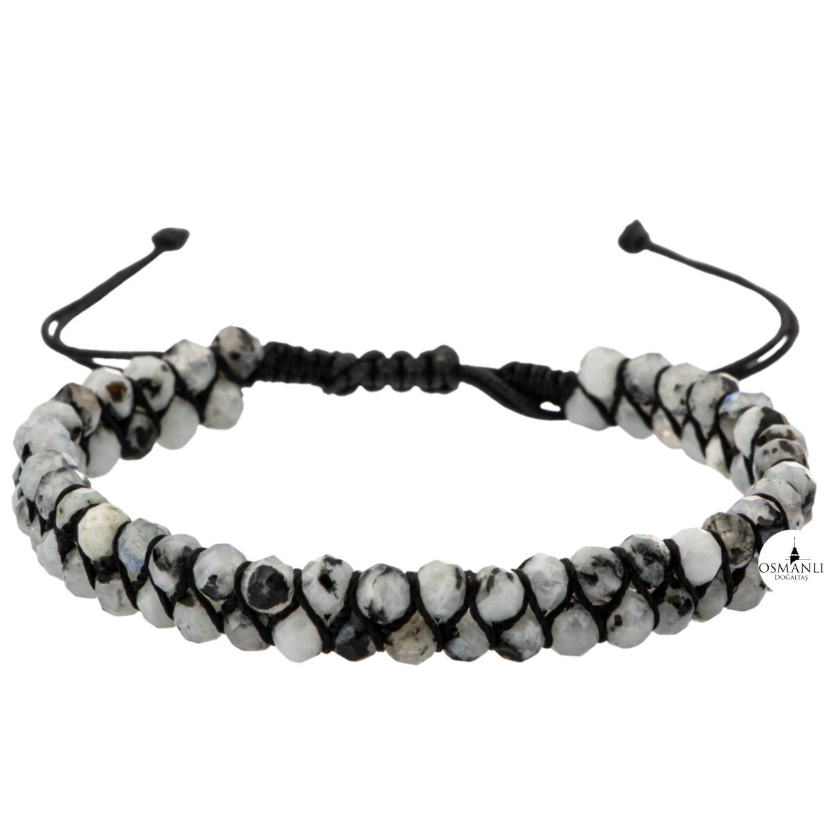 Ay Taşı 3-4mm Çift Sıra Doğal Taş Bileklik - 5