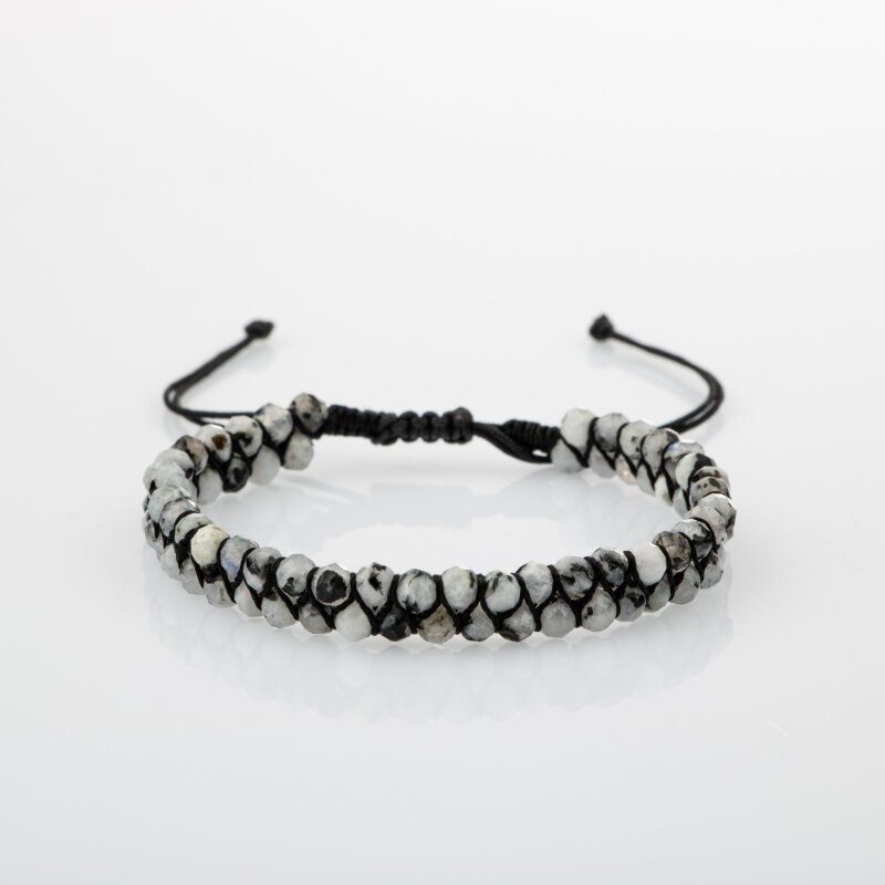 Ay Taşı 3-4mm Çift Sıra Doğal Taş Bileklik - 6