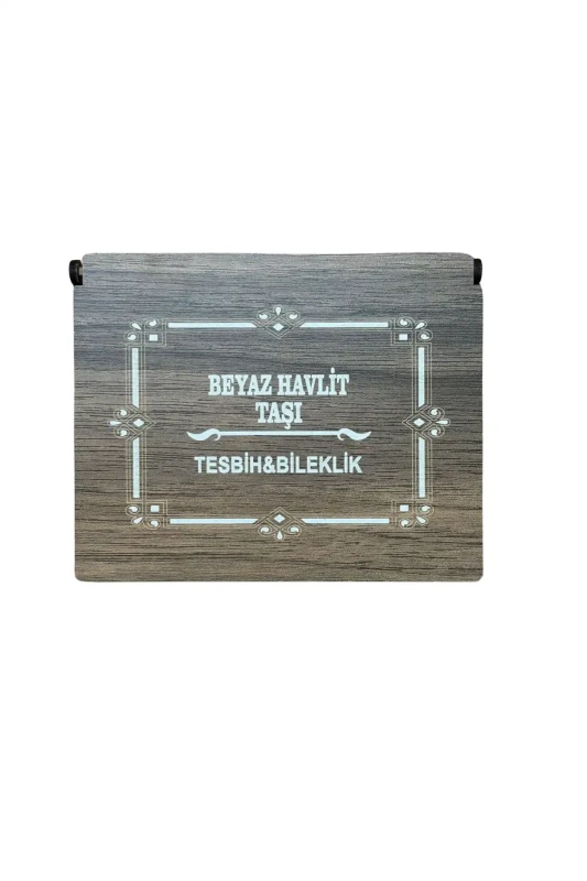 Beyaz Havlit Taşı 33 Lük Tesbih & Bileklik Set - 2