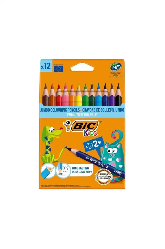 Bic Evolution Üçgen Jumbo Kuruboya 12 Li - Bic