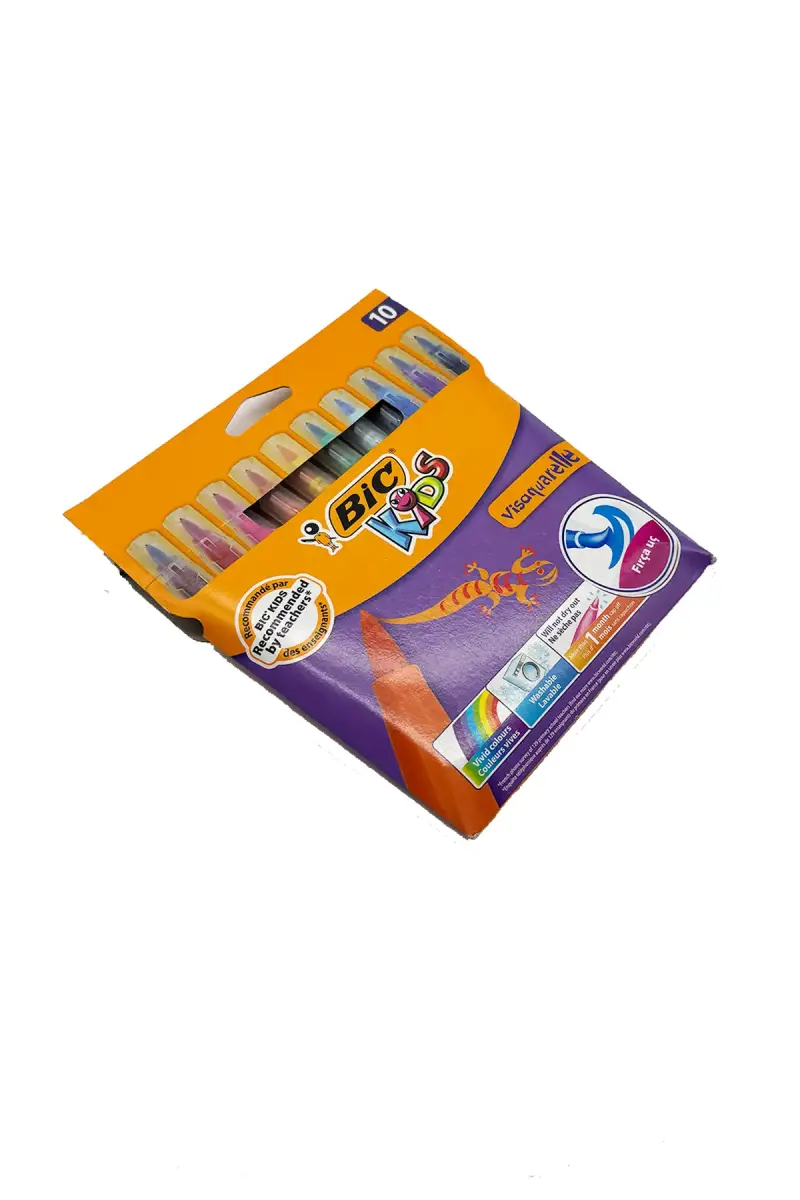 Bic Vısa Fırça Uç Keçeli Boya Kalemi 10Renk 8289641 - 1