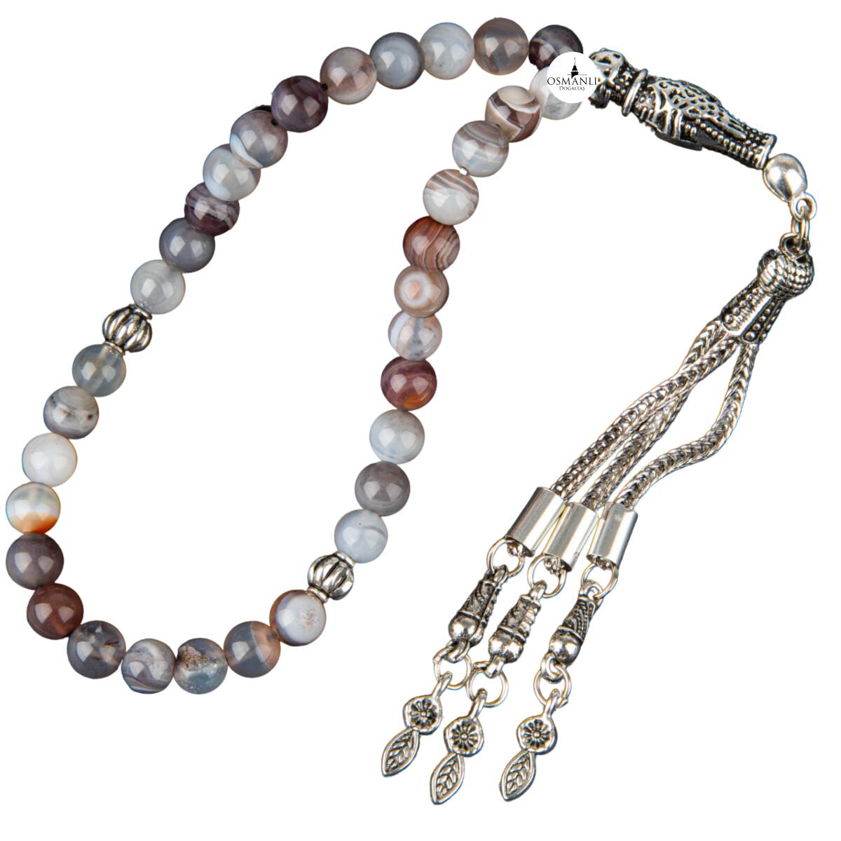 Botswana Akiği Doğal Taş Tesbih 33lük - 6mm - 1