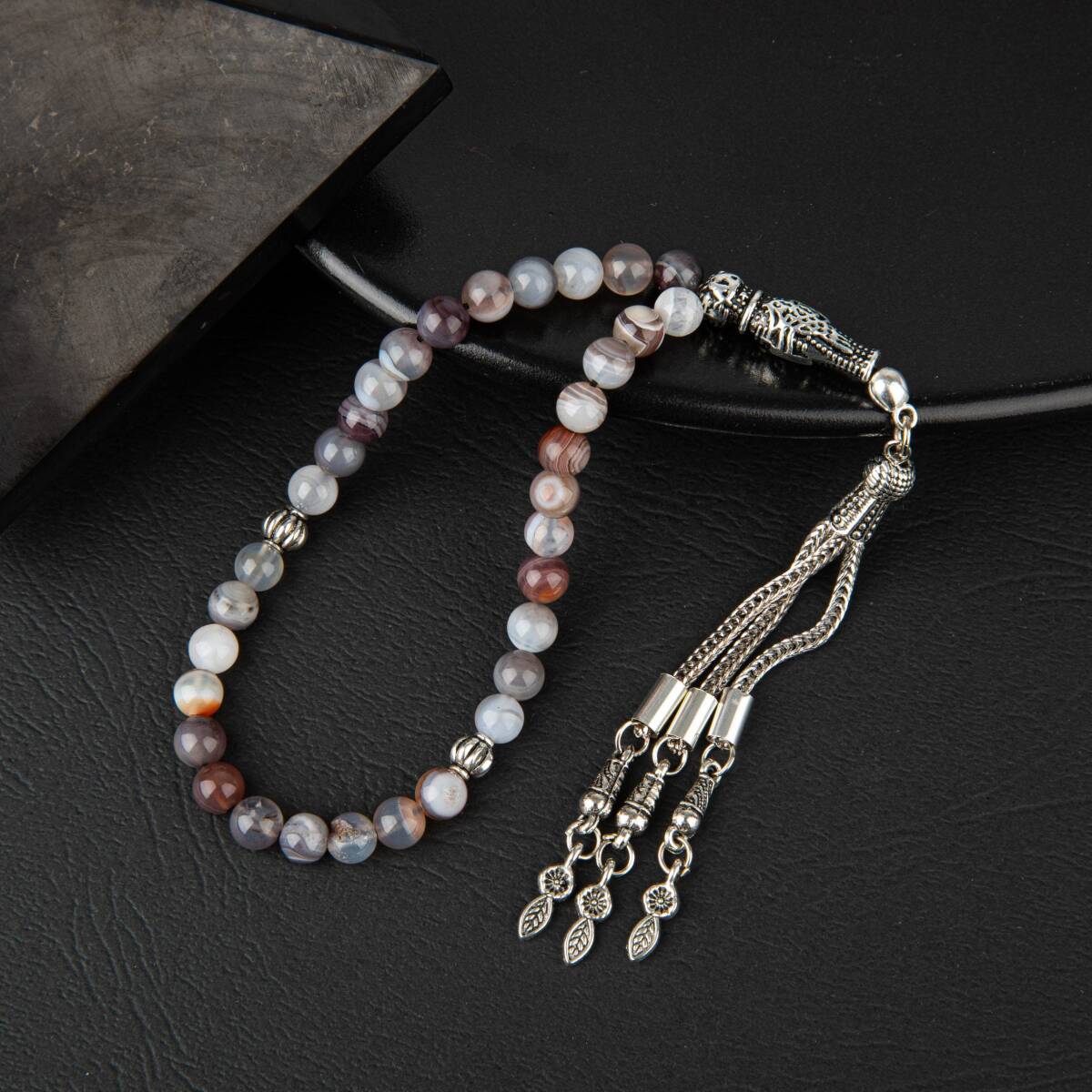 Botswana Akiği Doğal Taş Tesbih 33lük - 6mm - 3