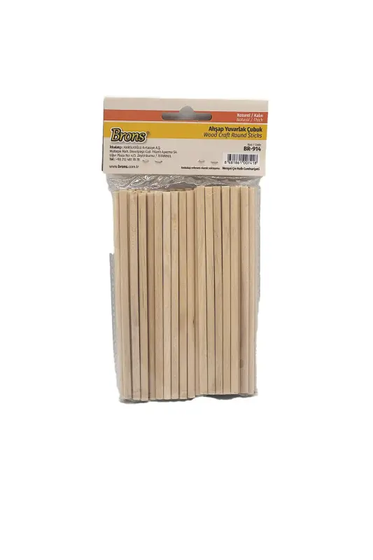 Brons Ahşap Çubuk Yuvarlak Naturel Kalın - Brons