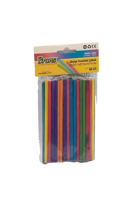 Brons Ahşap Çubuk Yuvarlak Renkli Kalın - Brons