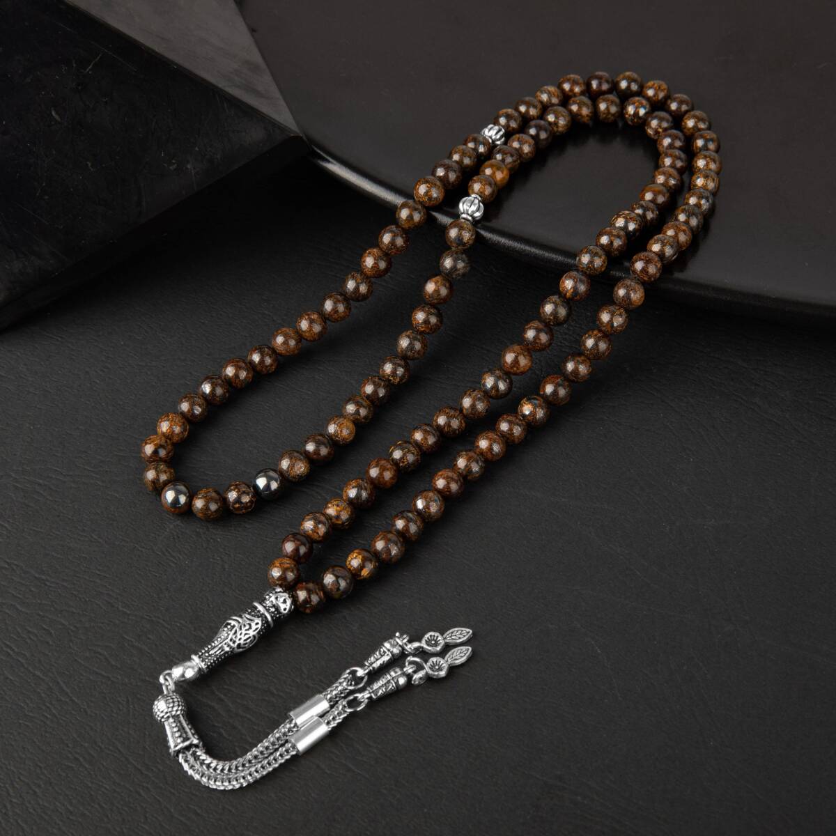 Bronzit Doğal Taş Tesbih 99luk - 6mm - 1