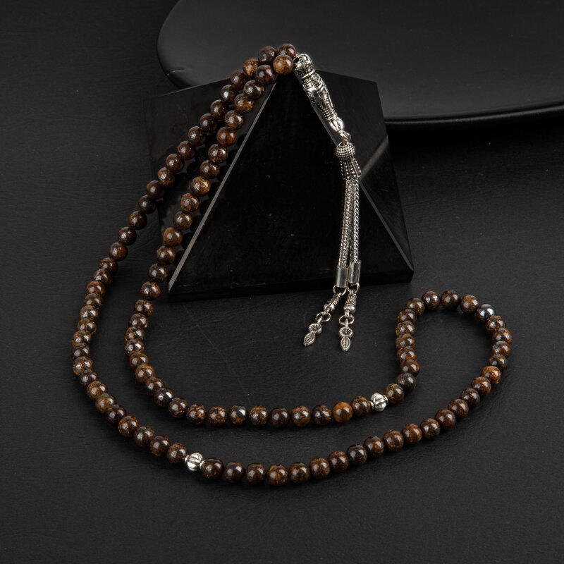 Bronzit Doğal Taş Tesbih 99luk - 6mm - 4