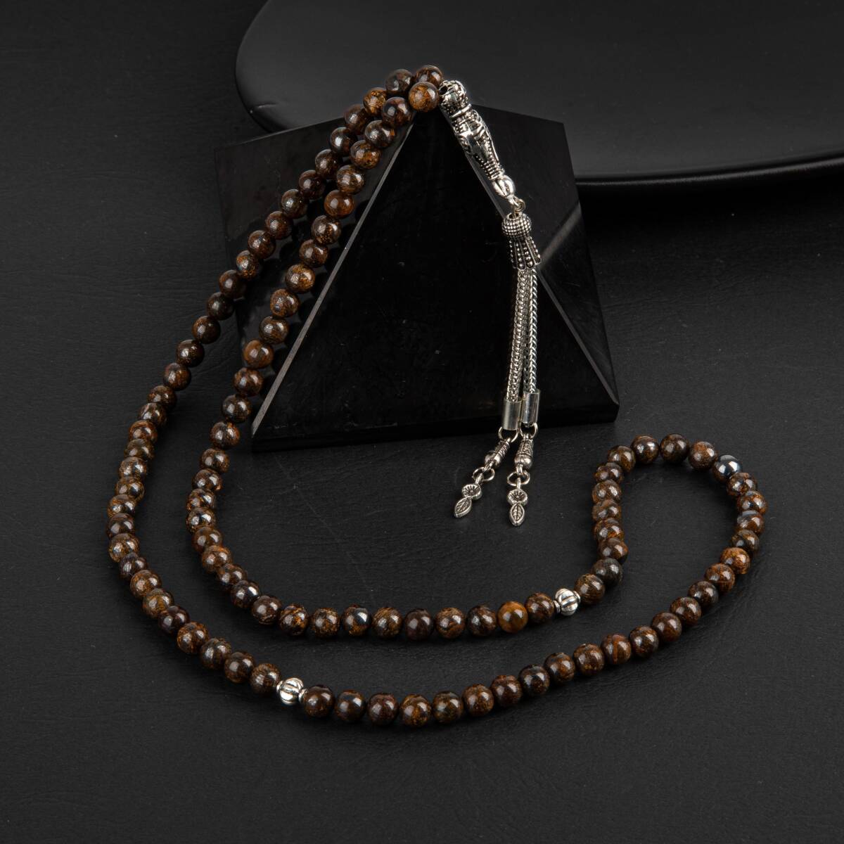 Bronzit Doğal Taş Tesbih 99luk - 6mm - 4