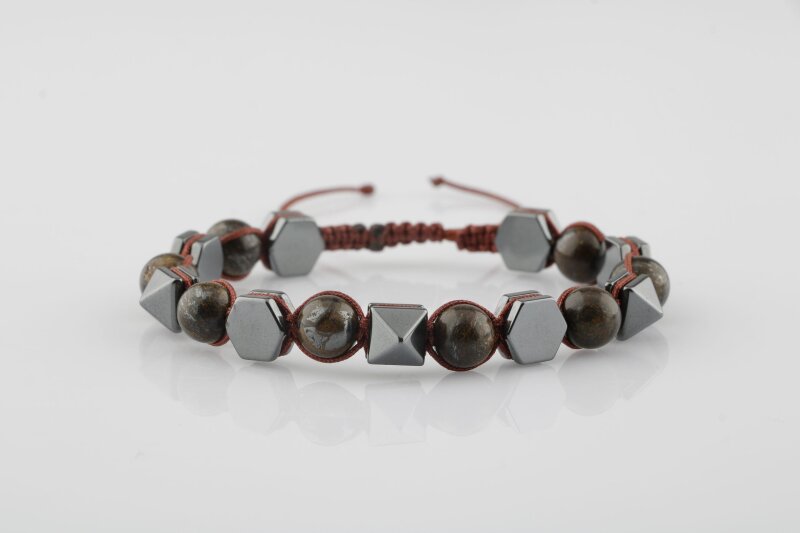 Bronzit-Hematit Doğal Taş Bileklik - Doğal Taş