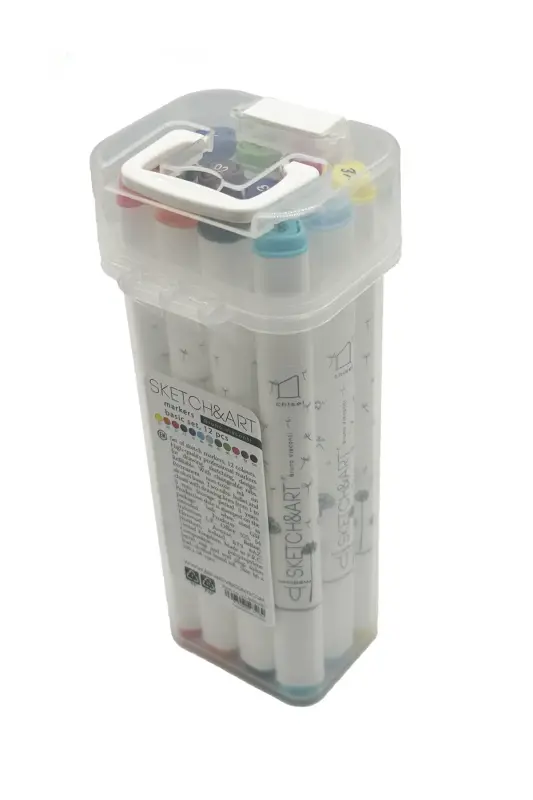 Bruno Visconti Sketch & Art Çift Taraflı Marker Seti Kutulu 12 Renk - 1