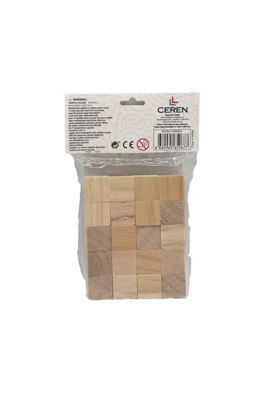 Bu Bu Ahşap Küpler Natural 20 Parça - Bu-Bu