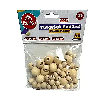 Bu Bu Yuvarlak Natural Boncuk Karışık - 3