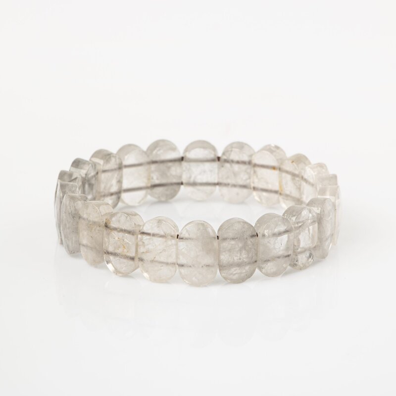 Bulutlu Kuvars Doğal Taş Geniş Kesim Bileklik - 5