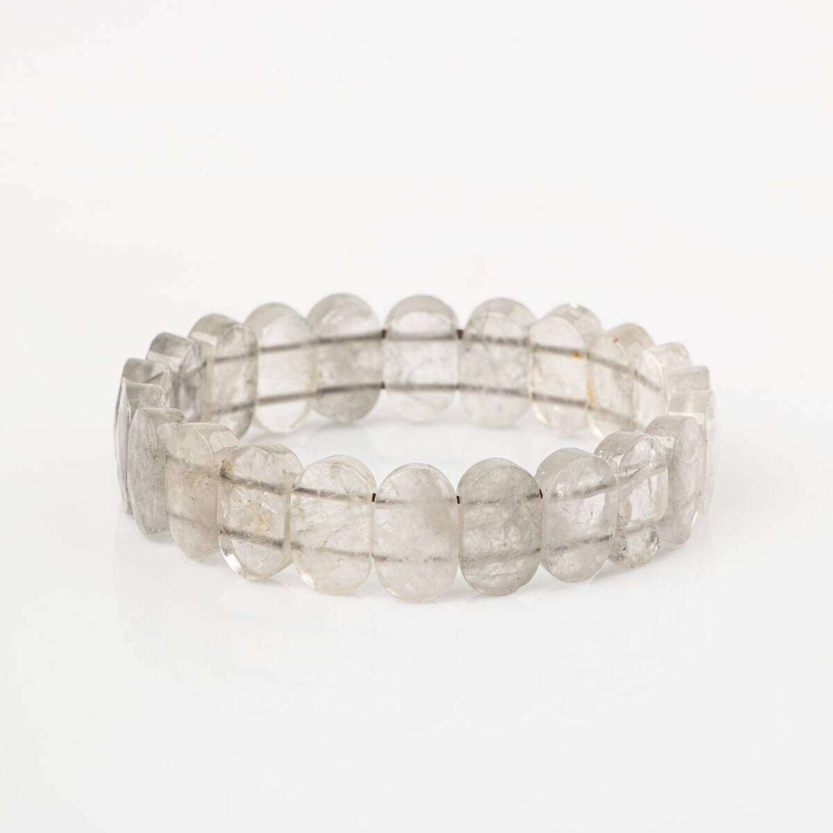 Bulutlu Kuvars Doğal Taş Geniş Kesim Bileklik - 5