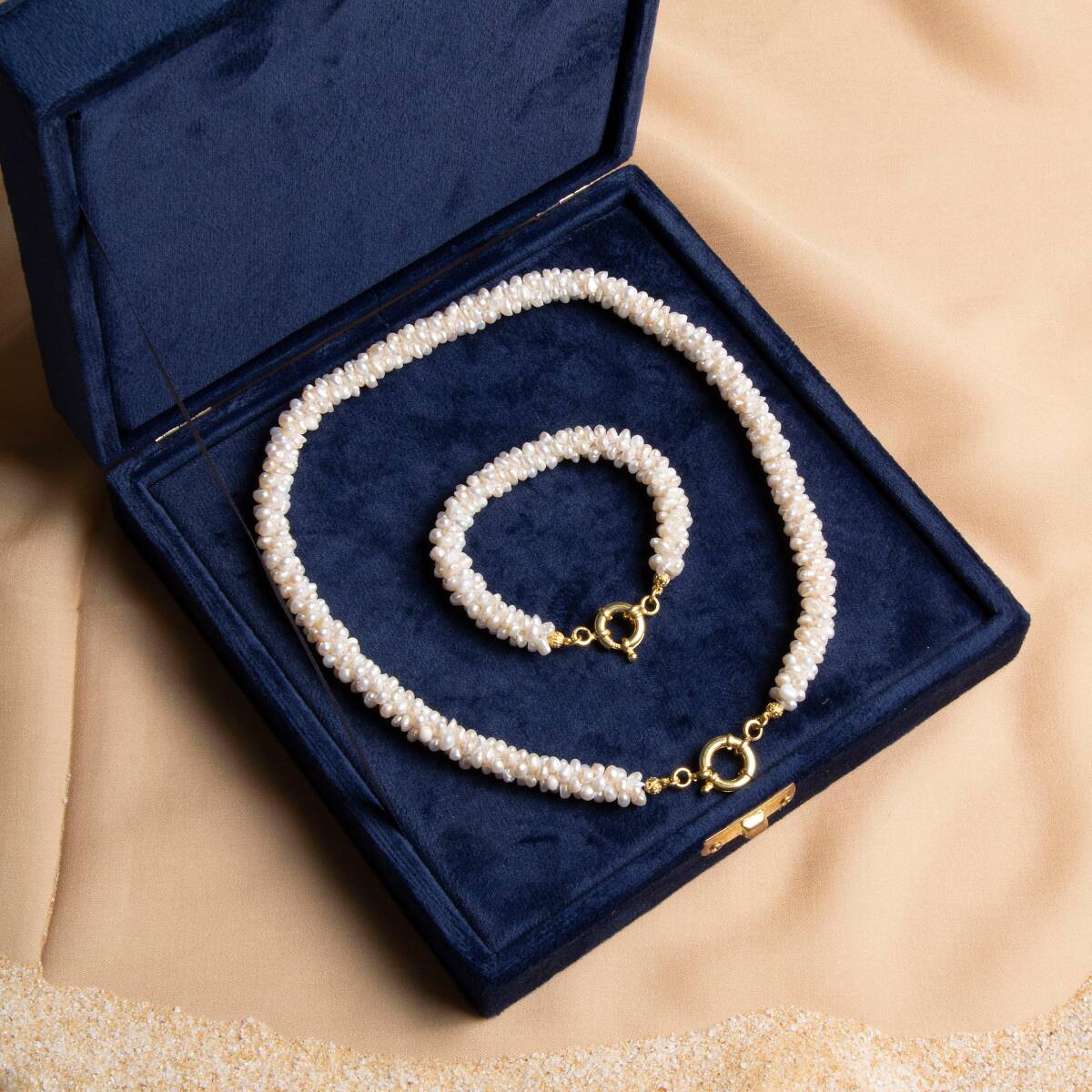 Burma Minimal İnci Kolye & Bileklik Seti - 1