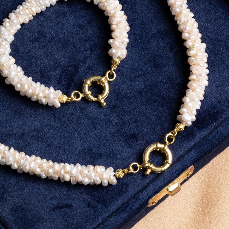 Burma Minimal İnci Kolye & Bileklik Seti - 2