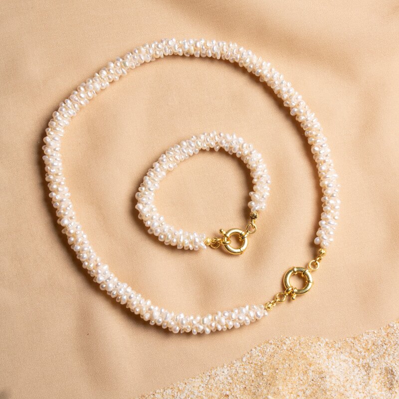 Burma Minimal İnci Kolye & Bileklik Seti - 3