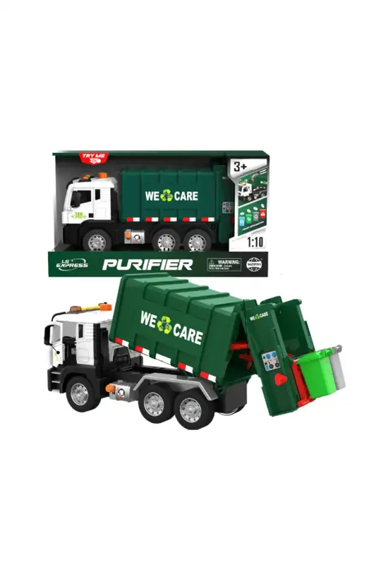 C Toys Sesli Işıklı Çöp Kamyonu Yeşil 1:10 - C Toys