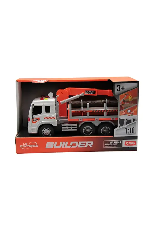 C Toys Sesli Işıklı Vinçli Kütük Taşıyıcı 1:16 - C Toys