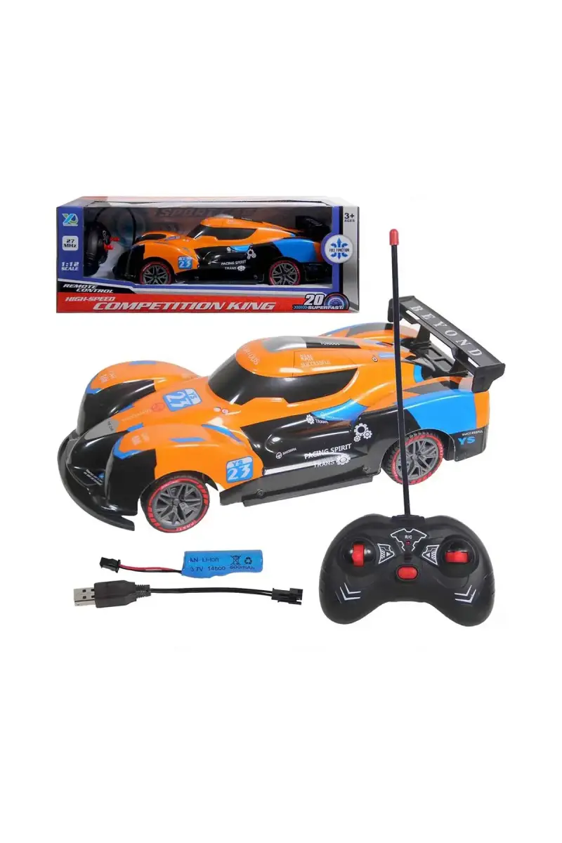 C Toys Uzaktan Kumandalı Işıklı Yarış Araba 1:12 Şarjlı - 1