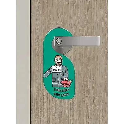 Canım Ailem Kapı Askısı Kapı Uyarı Levhası - 4