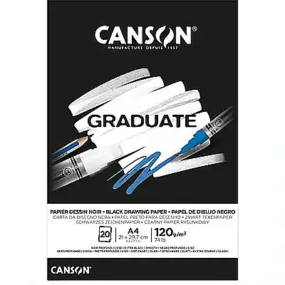 Canson Graduate Siyah Blok A4 120 gr 20 Yp - 1