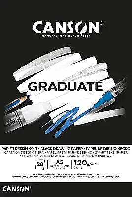 Canson Graduate Siyah Blok A5 120 gr 20 Yp - Canson