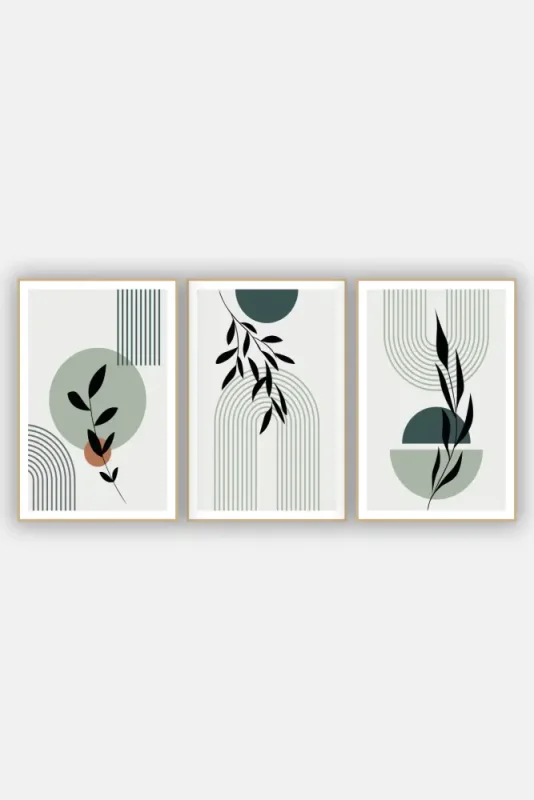 Canvas Çiçek Üçlü Mdf Tablo - 2