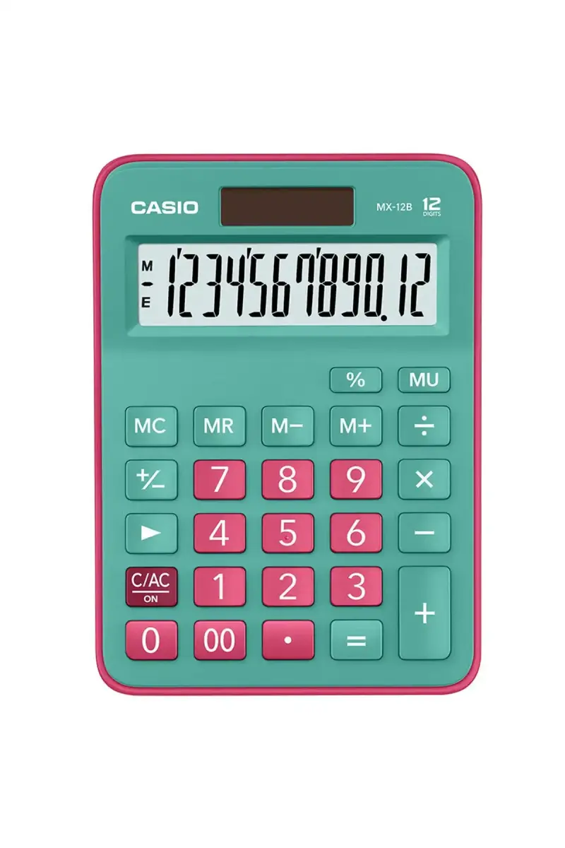 Casıo Hesap Makinesi 12 Hane Yeşil-Kırmızı (Mx-12B-Gnrd) - 1