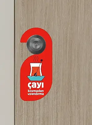 Çayı Koymadan Uyandırma Kapı Askısı Kapı Uyarı Levhası - 2