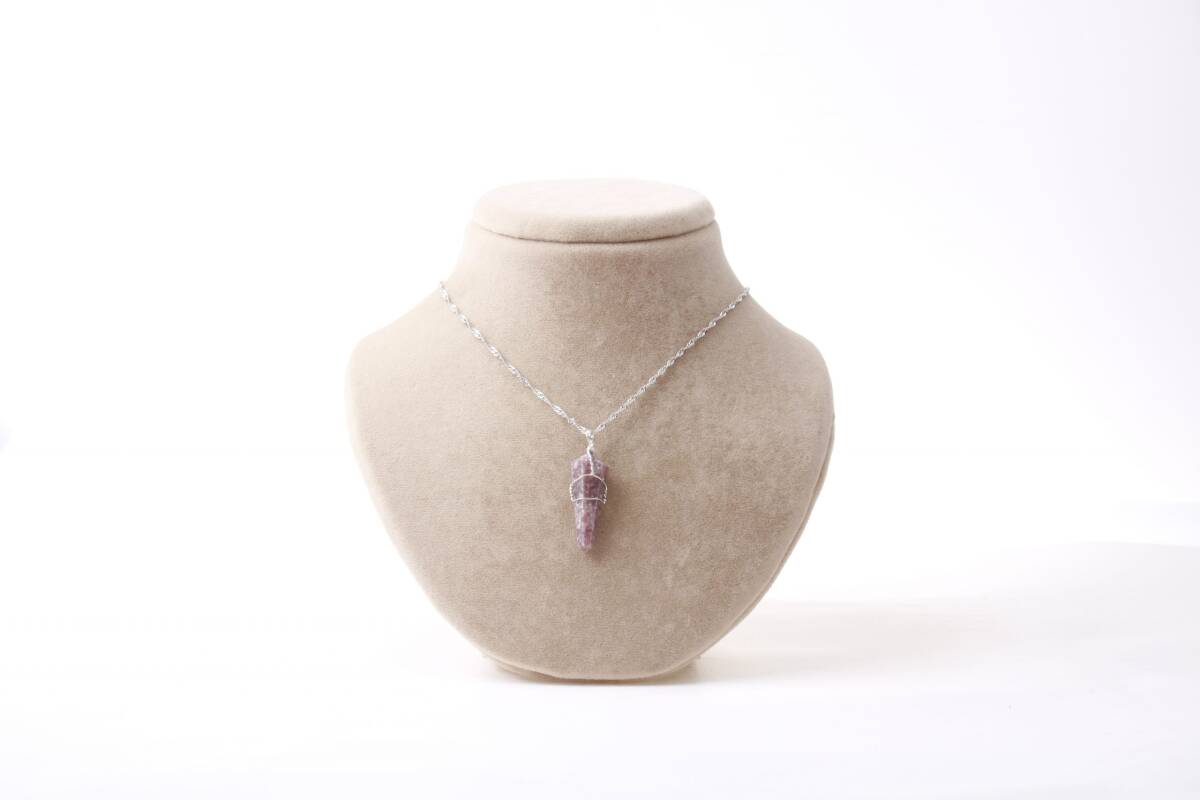 Çeroit Doğal Taş Kolye Ucu 3x1 cm, Gümüş Zincir - 3