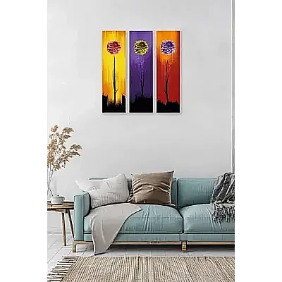 Çiçek Art 3lü Mdf Tablo - Bemenda