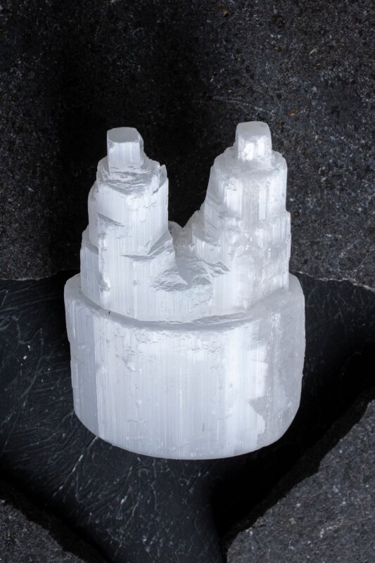 Çift Kule Selenit Mini Dağ (S.K.213) - Doğal Taş