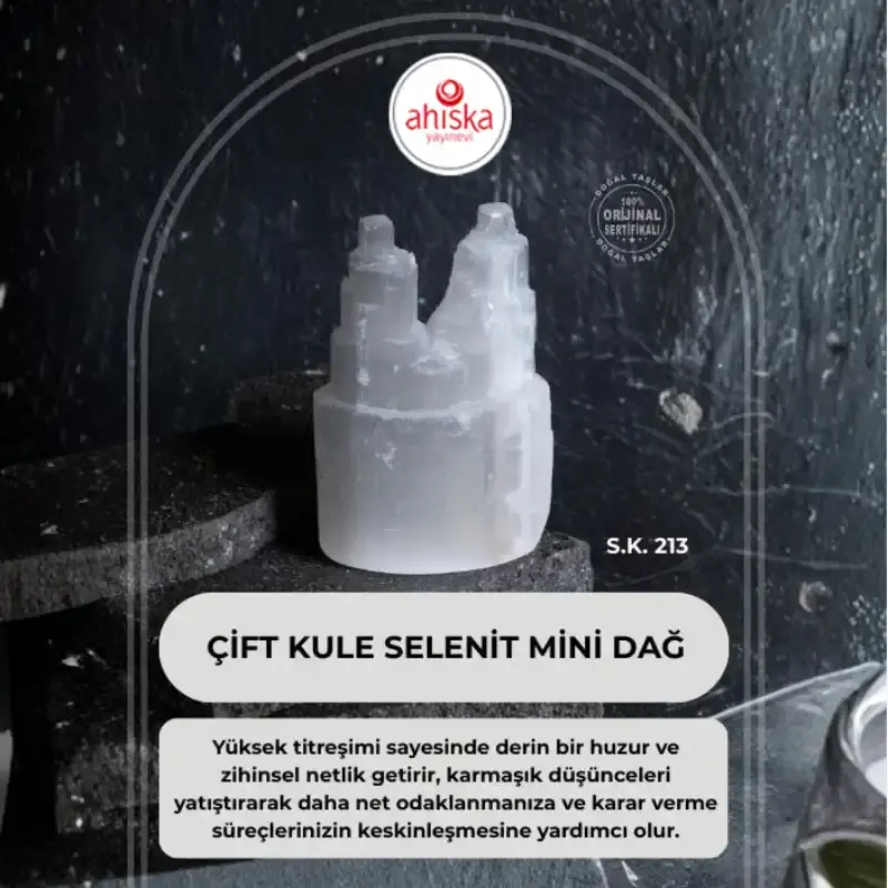 Çift Kule Selenit Mini Dağ (S.K.213) - 2