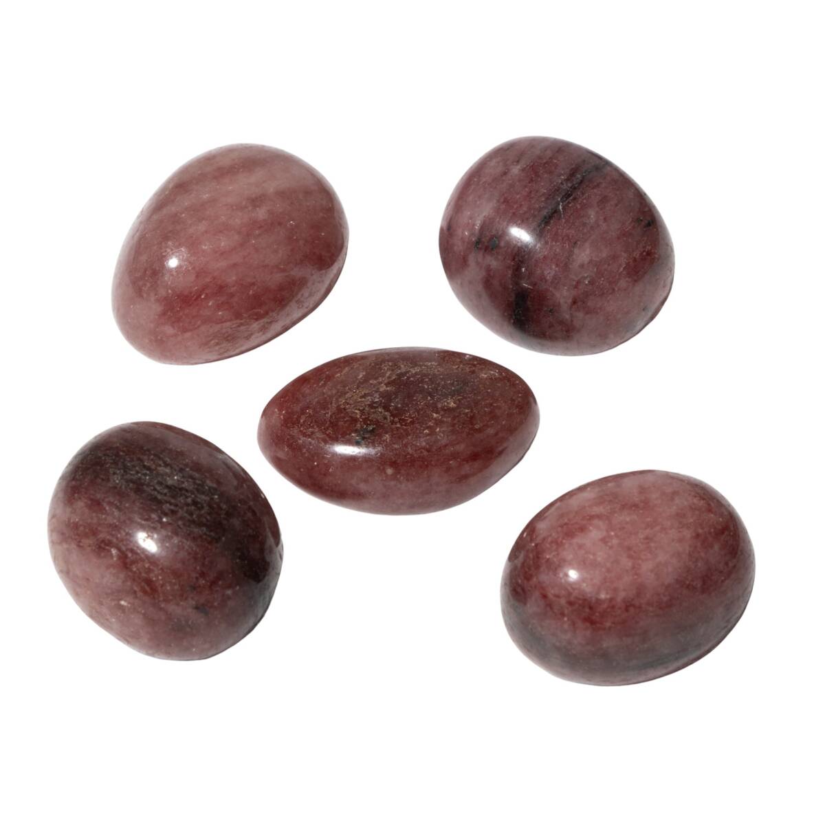 Çilek Kuvars Doğal Taş Tımbıl El Taşı - 1