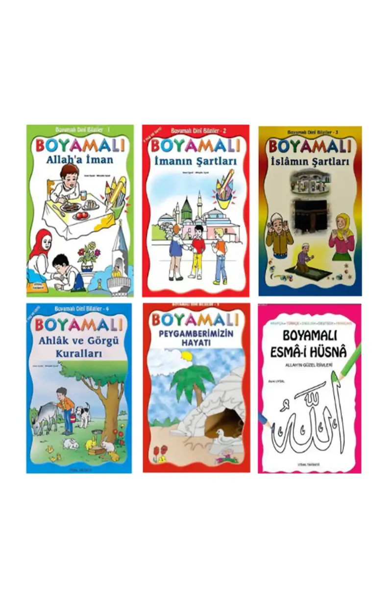 Çocuklar İçin Boyamalı Dini Bilgiler Seti 6 Kitap - 1