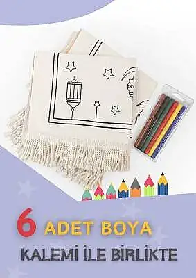 Çocuklara Özel Yıkanabilir Boyamalı Seccade Seti - Mavi - 6
