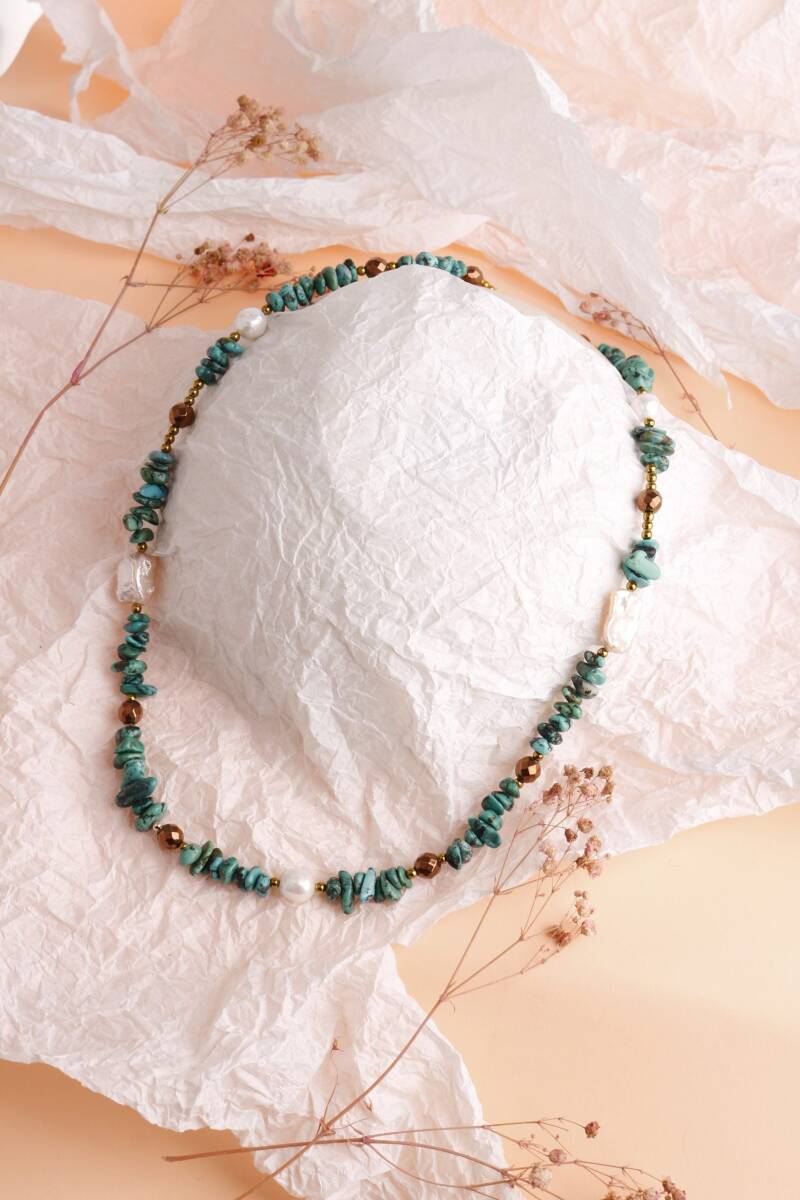 Devina, Turkuaz İnci Doğaltaş Kolye - 1