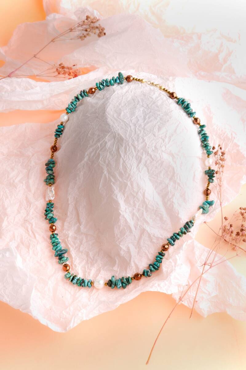 Devina, Turkuaz İnci Doğaltaş Kolye - 4