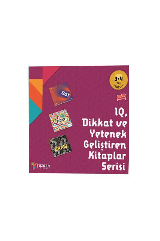 Dikkat ve Yetenek Geliştiren 3 Kitap Set 3-4 Yaş Level 2 - Tüzder Yayınları