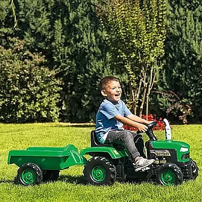 Dolu Römorklu Pedallı Traktör Yeşil - 7