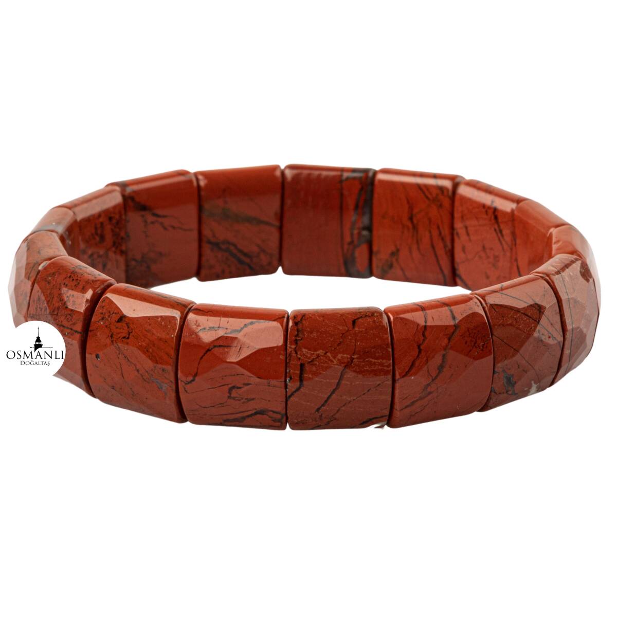 Dragon Jasper Doğal Taş Balık Sırtı Geniş Kesim Bileklik - 1