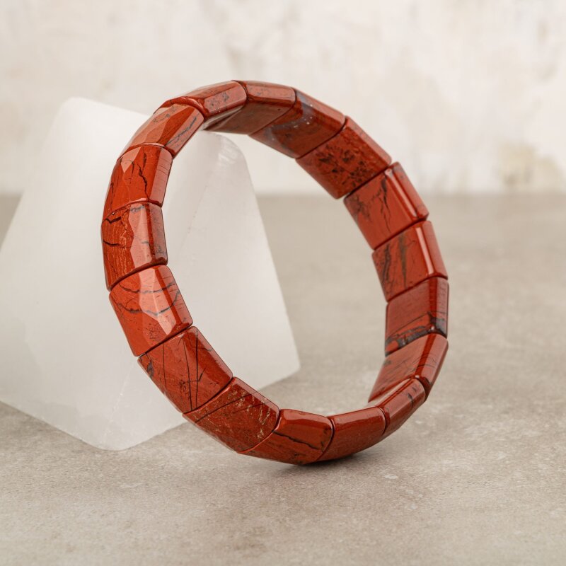 Dragon Jasper Doğal Taş Balık Sırtı Geniş Kesim Bileklik - 2