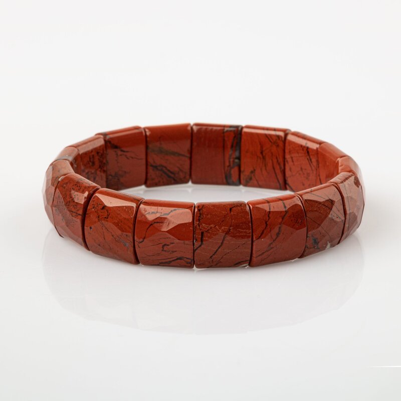 Dragon Jasper Doğal Taş Balık Sırtı Geniş Kesim Bileklik - 4