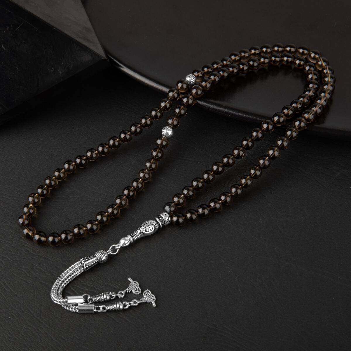 Dumanlı Kuvars Doğal Taş Tesbih 99luk - 6mm - 1