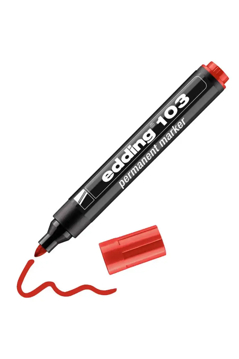 Edding Kırmızı Markör Kalemi Permanent 103 - 1