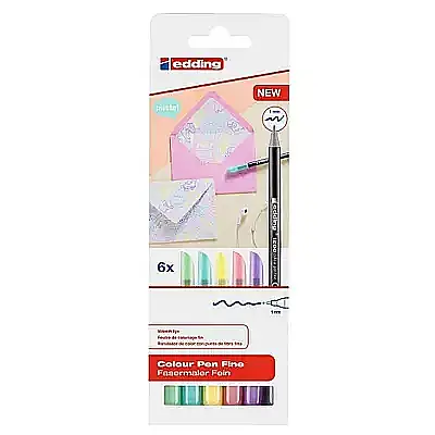 Edding Metalik Grafik Kalemi 6 Lı Pastel Renkler - 6
