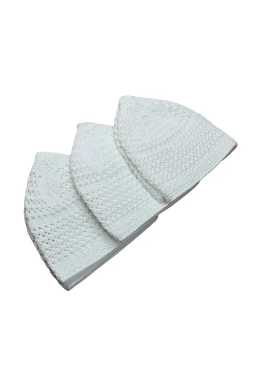 El Örgü Model Takke Beyaz - Bemenda Çarşı