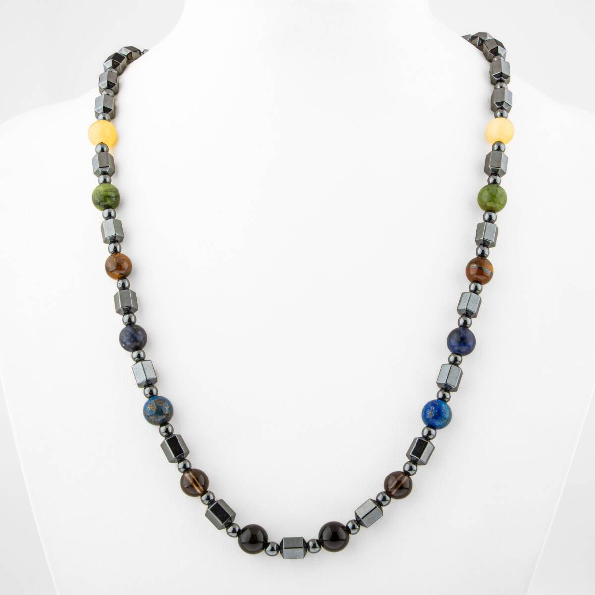 Erkek Öğrenci Hematit Doğal Taş Kolye - 3