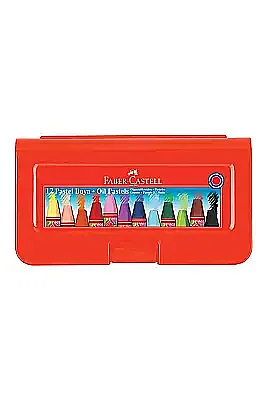 Faber Castell Altıgen Pastel Boya 12 Renk Plastik Kutu - Faber Castell